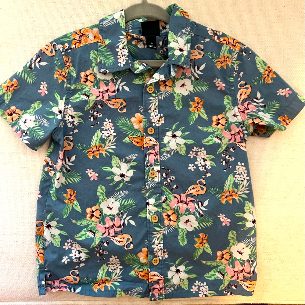 Art Class Toddler boy bottom up short sleeve shirt - 2T - Boue Hawaiian
